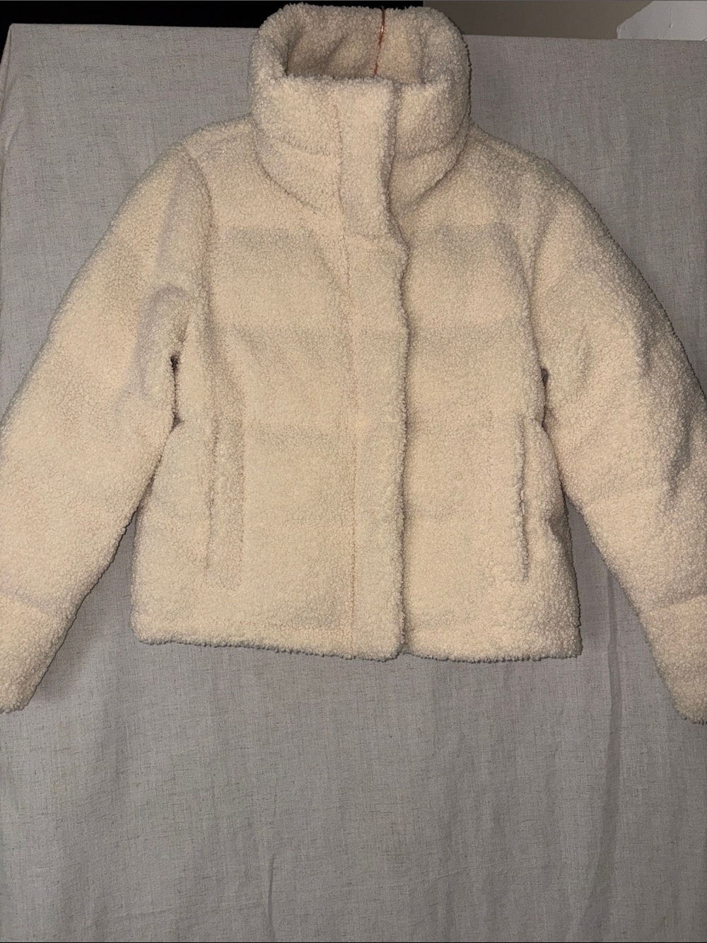 Abercrombie & Fitch Off-White Teddy Sherpa Jacket
